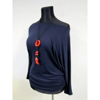 Tunika Amaya z marszczeniem na biodrach - granatowa